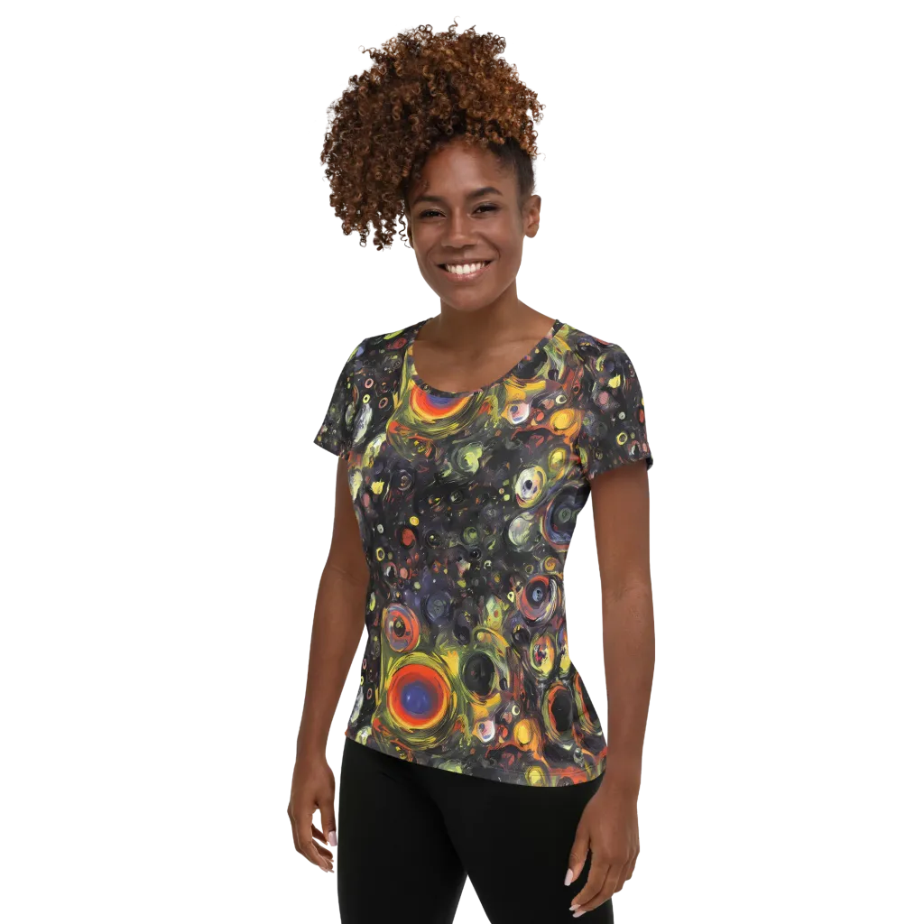 Stellar Spin on Women's Athletic T-Shirt — Left