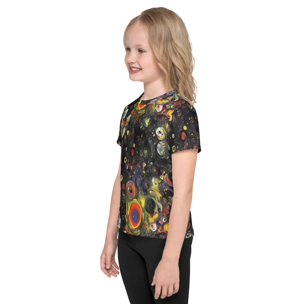 Stellar Spin on Kids Crew Neck T-Shirt — Left