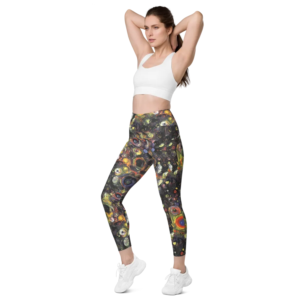 Stellar Spin on Leggings with Pockets — Left Front