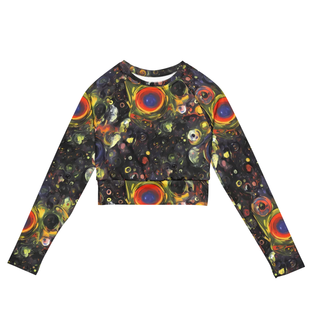 Stellar Spin on Long Sleeve Crop Top — Front