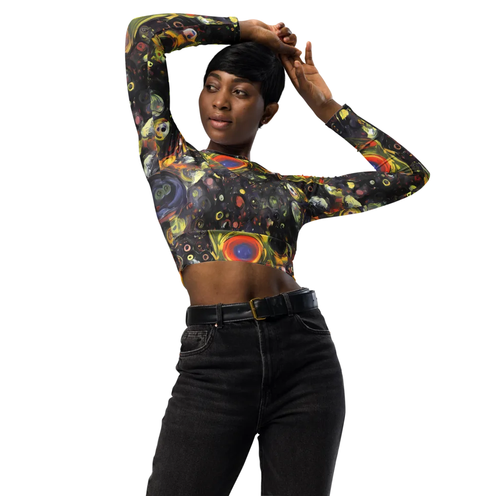 Stellar Spin on Long Sleeve Crop Top — Front