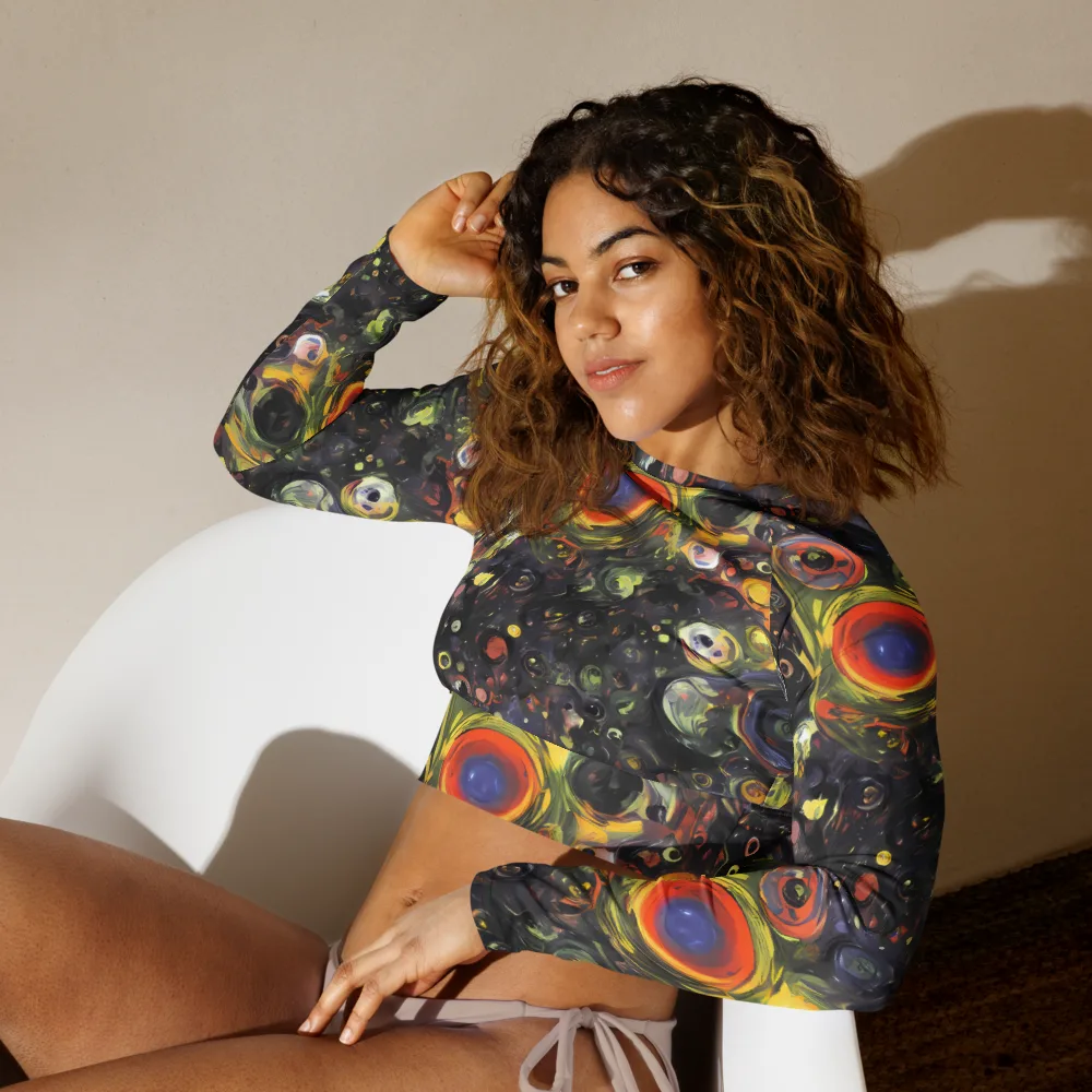 Stellar Spin on Long Sleeve Crop Top — Left Front