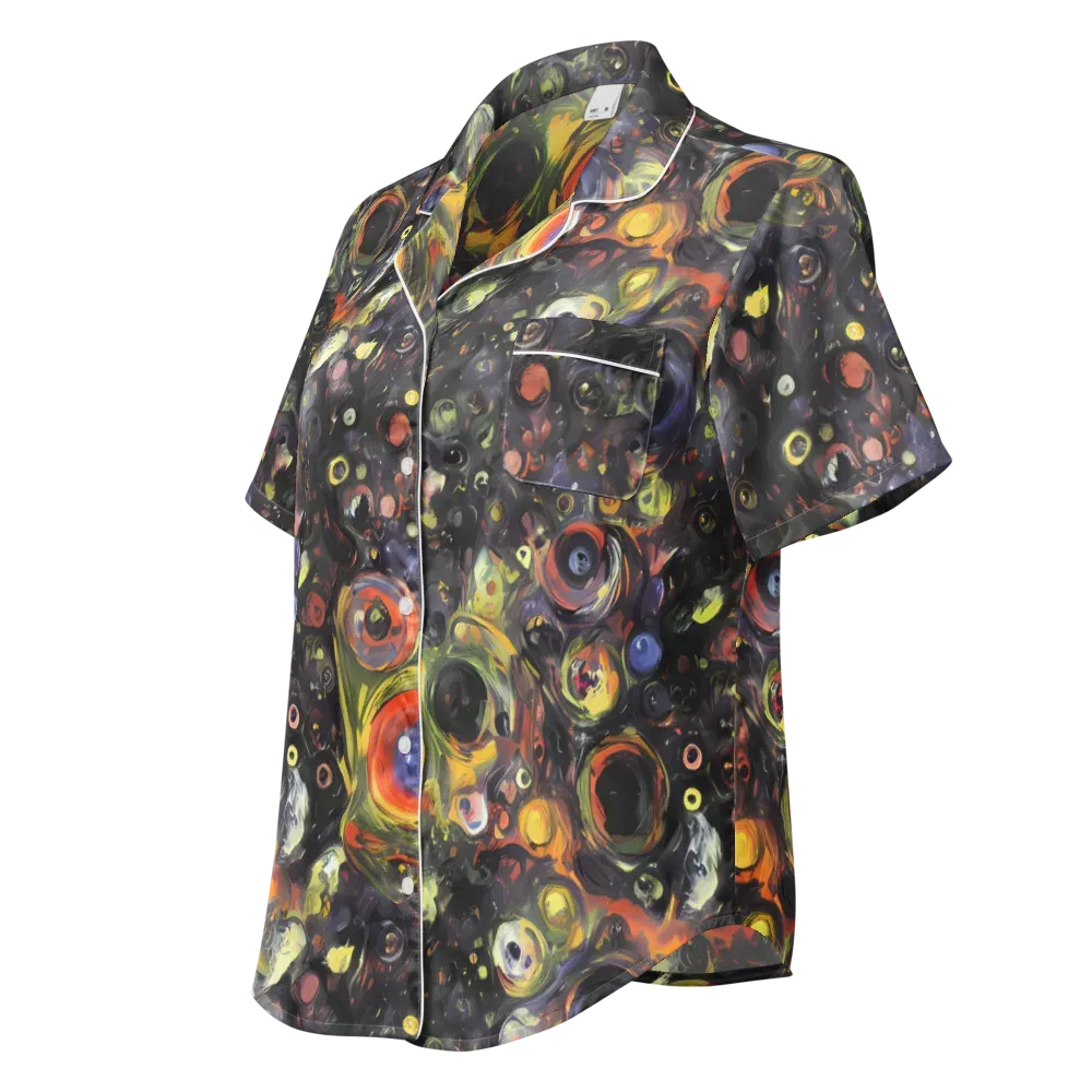 Stellar Spin on Women's Short Sleeve Pajama Top — Left Front