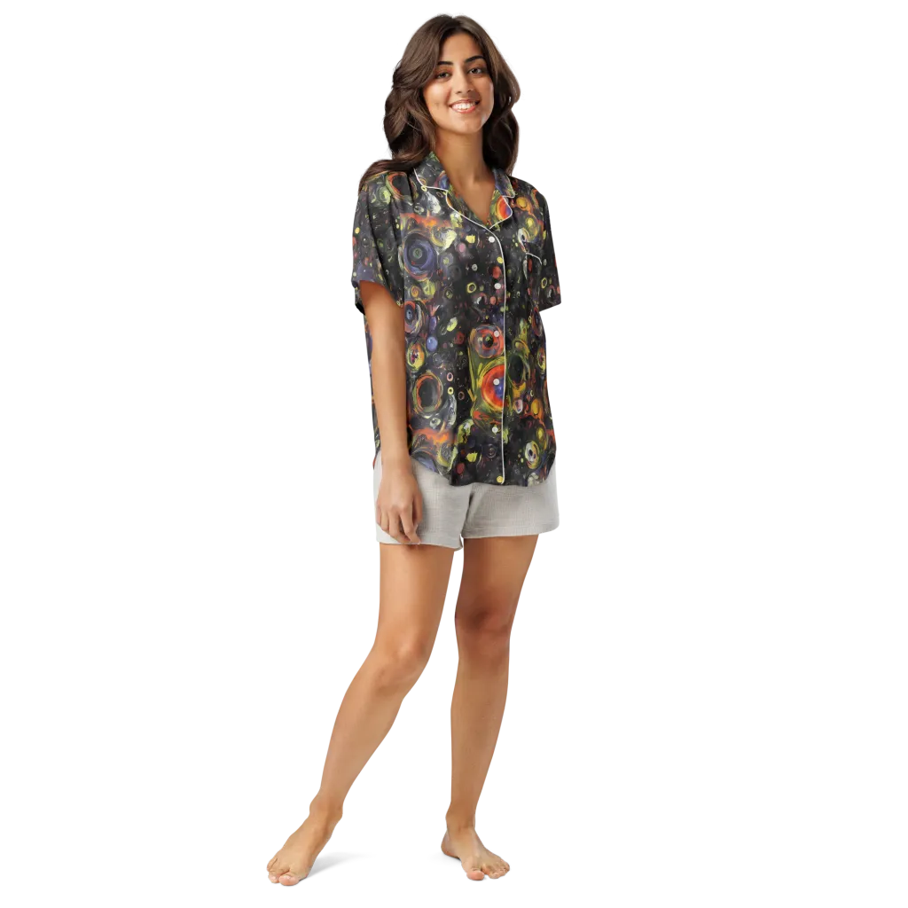 Stellar Spin on Women's Short Sleeve Pajama Top — Front