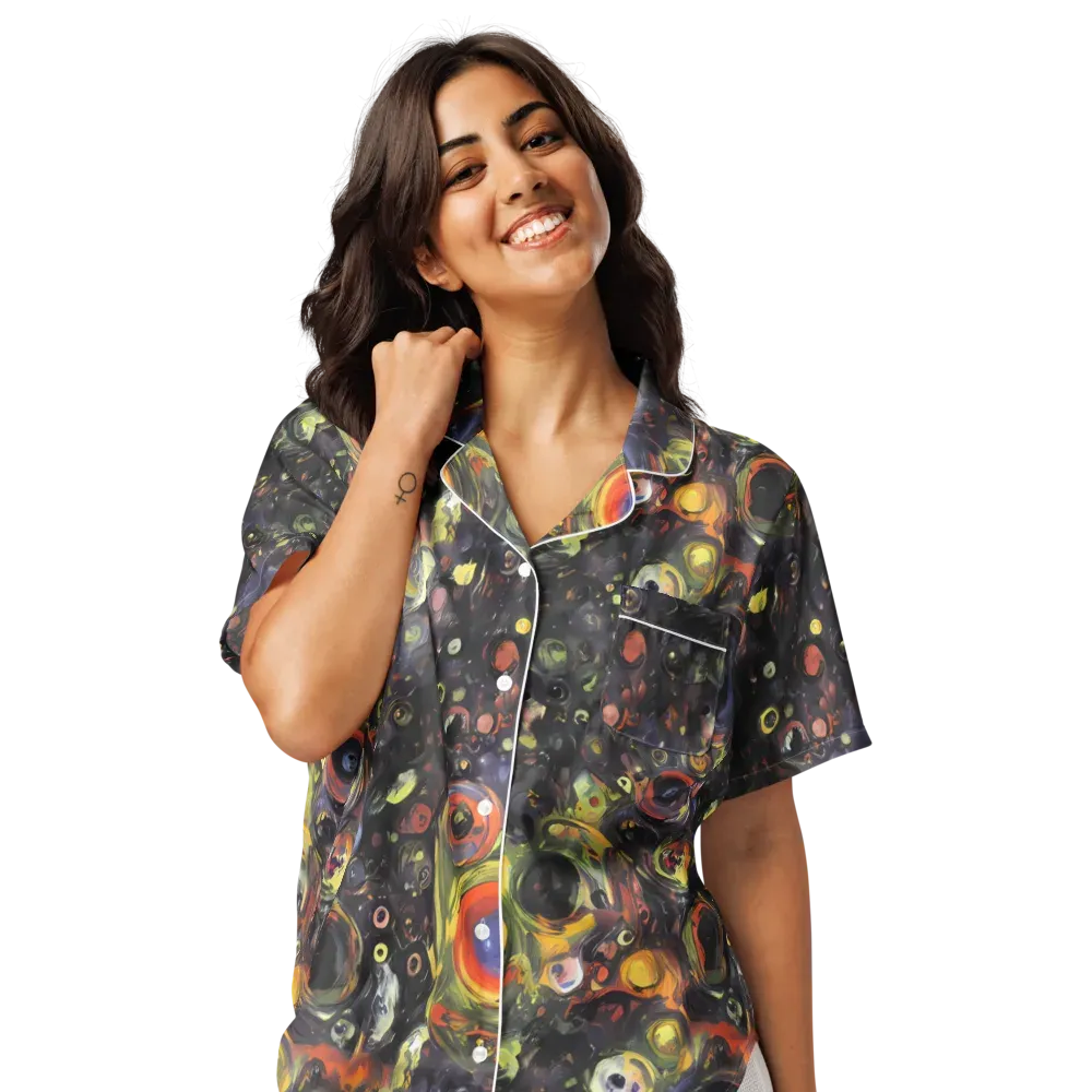 Stellar Spin on Women's Short Sleeve Pajama Top — Front