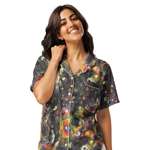 Stellar Spin on a Women's Short Sleeve Pajama Top