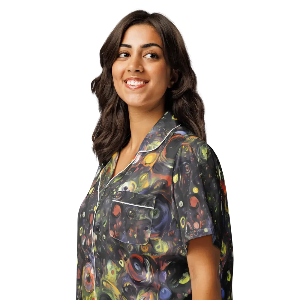 Stellar Spin on Women's Short Sleeve Pajama Top — Left Front