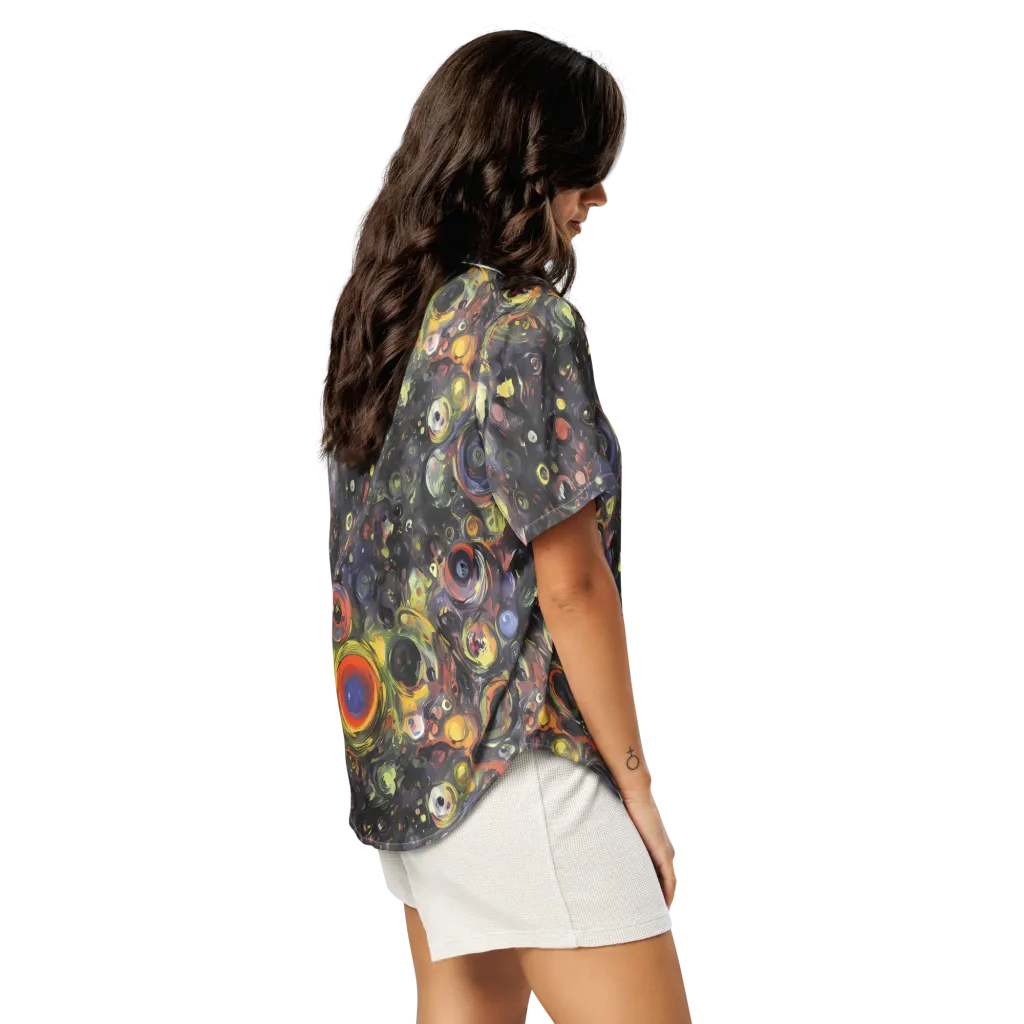 Stellar Spin on Women's Short Sleeve Pajama Top — Right Back