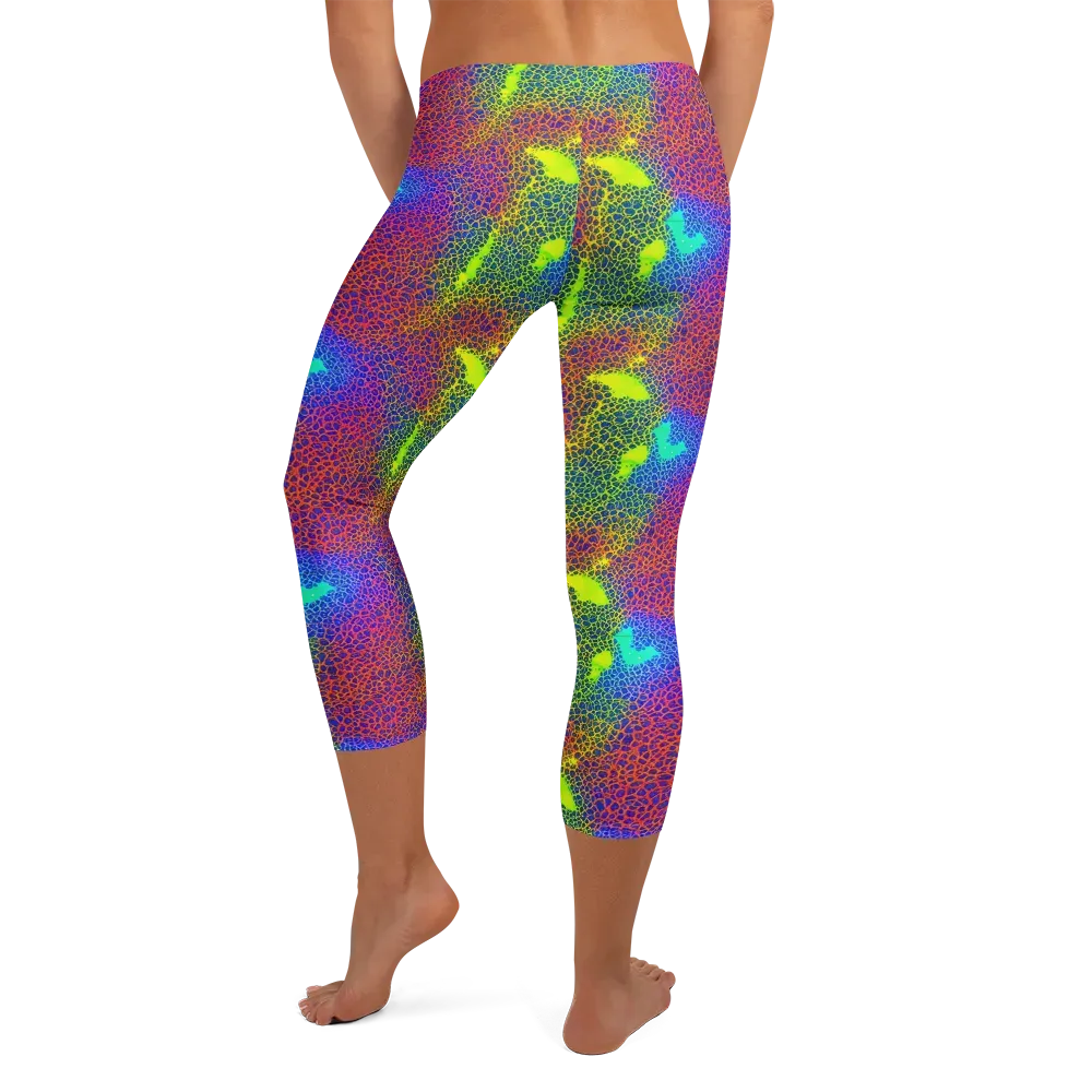 Prismatic Web on Capri Leggings — Back