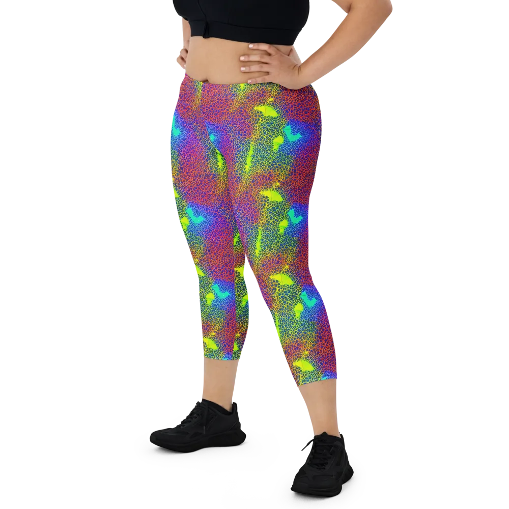 Prismatic Web on Capri Leggings — Front