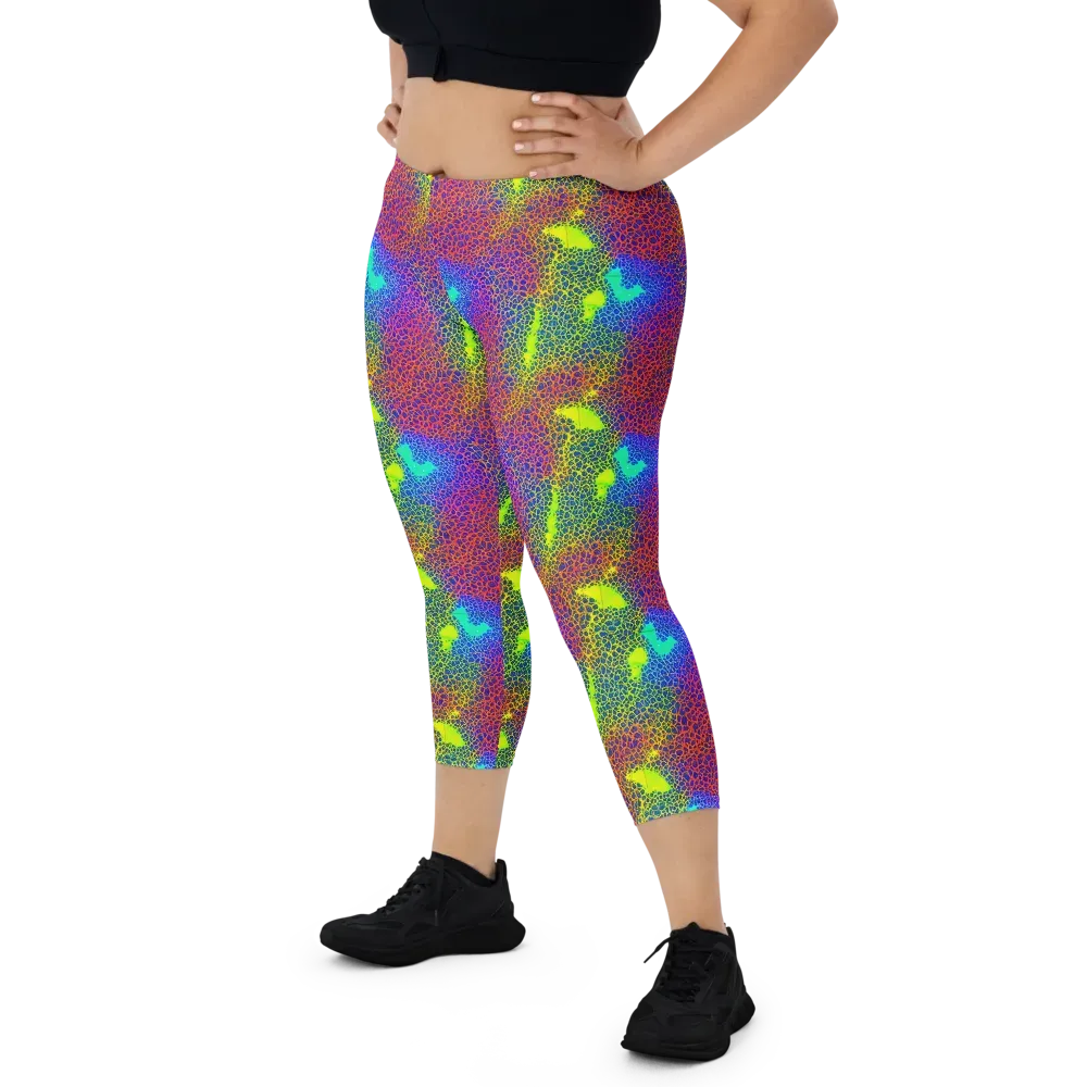 Prismatic Web on Capri Leggings — Front
