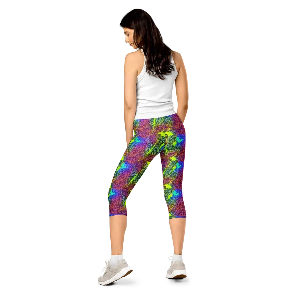 Prismatic Web on Capri Leggings — Back