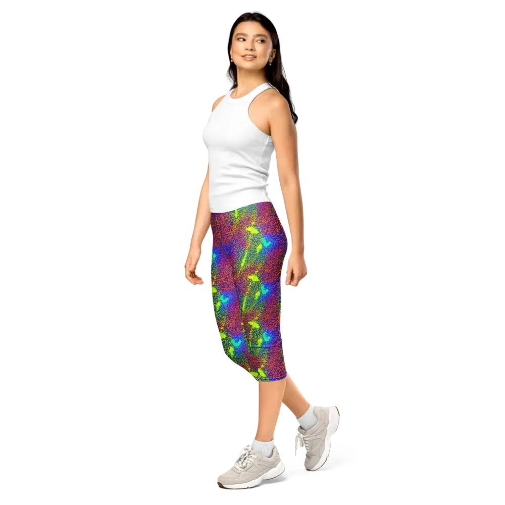 Prismatic Web on Capri Leggings — Left Front