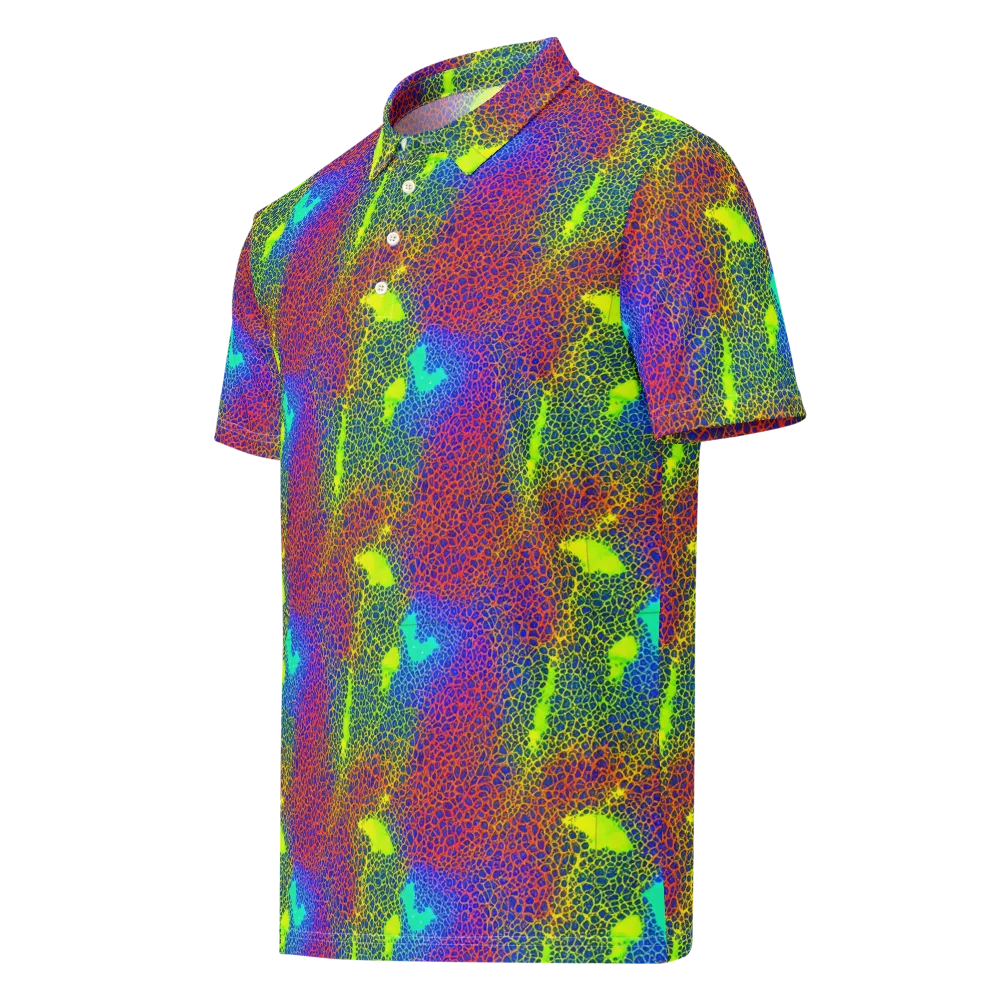 Prismatic Web on Men's Slim Fit Polo Shirt — Left Front