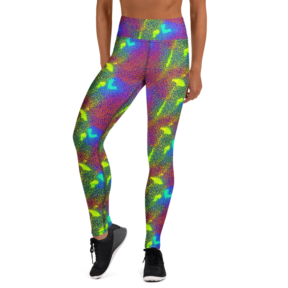 Prismatic Web on Yoga Leggings — Front