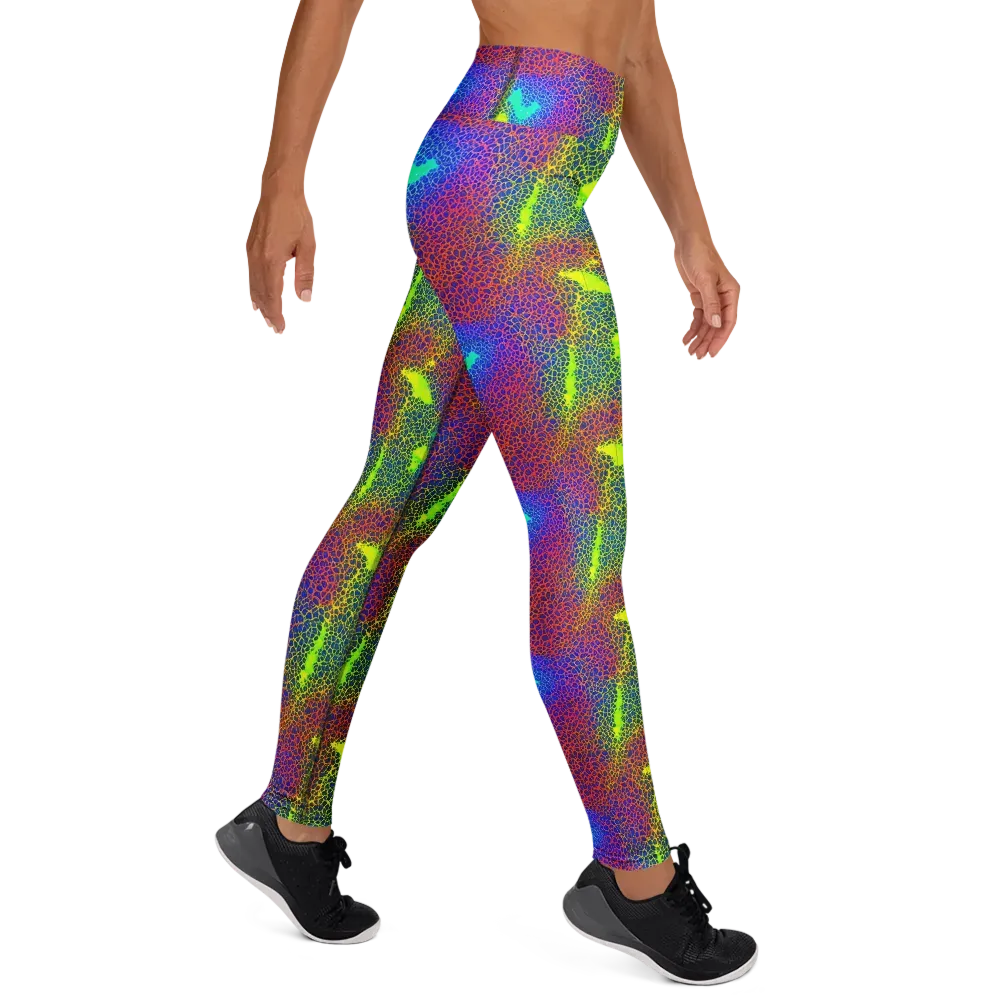 Prismatic Web on Yoga Leggings — Right