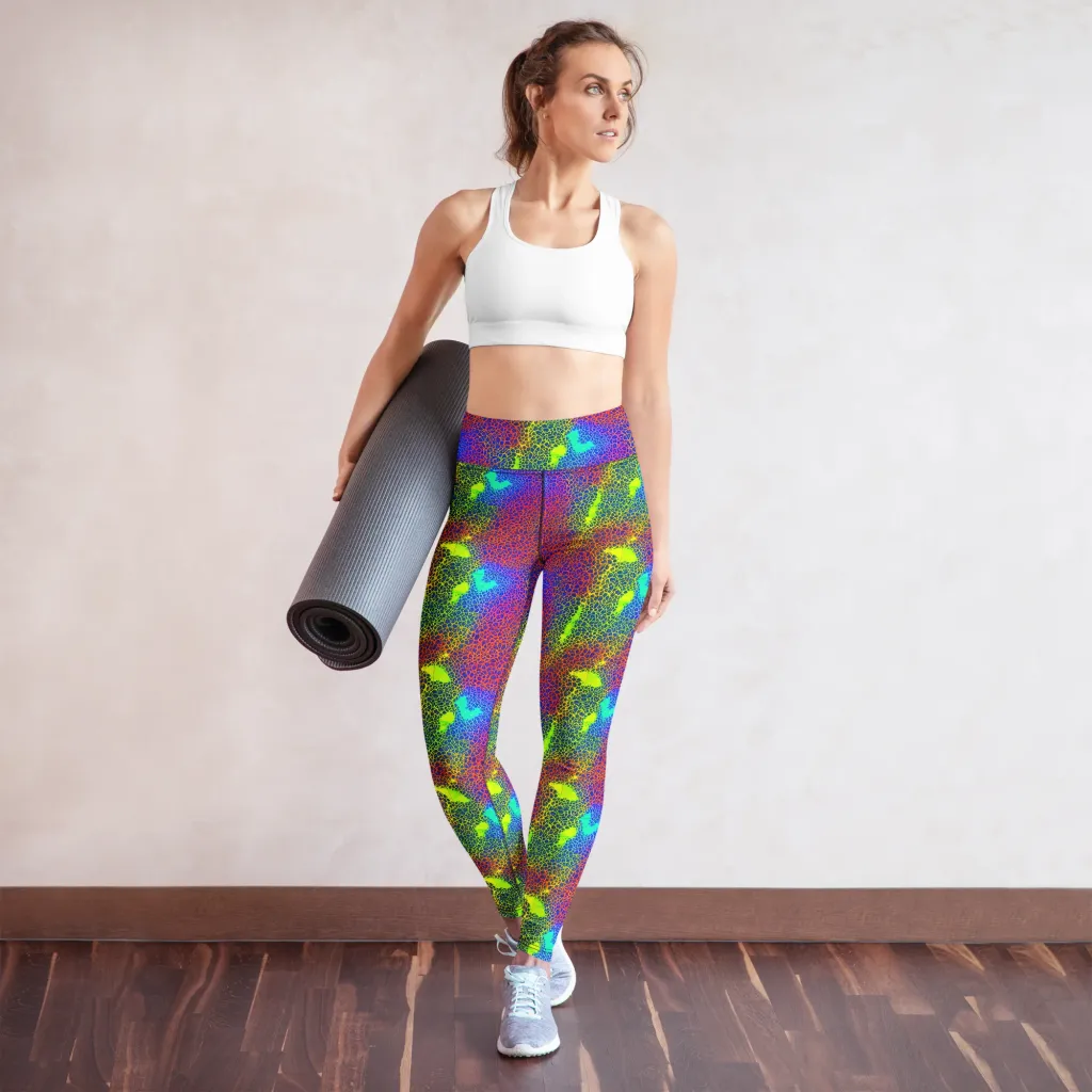 Prismatic Web on Yoga Leggings — Front