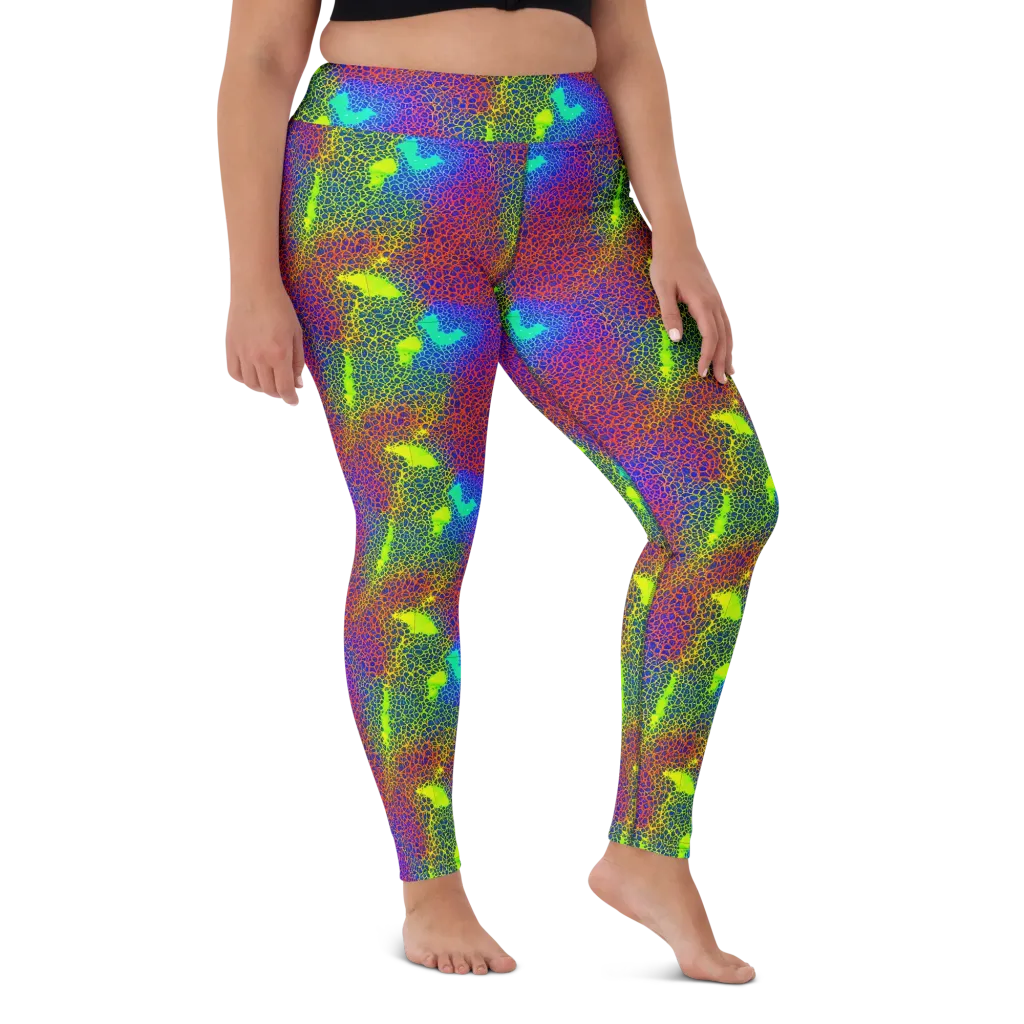Prismatic Web on Yoga Leggings — Front