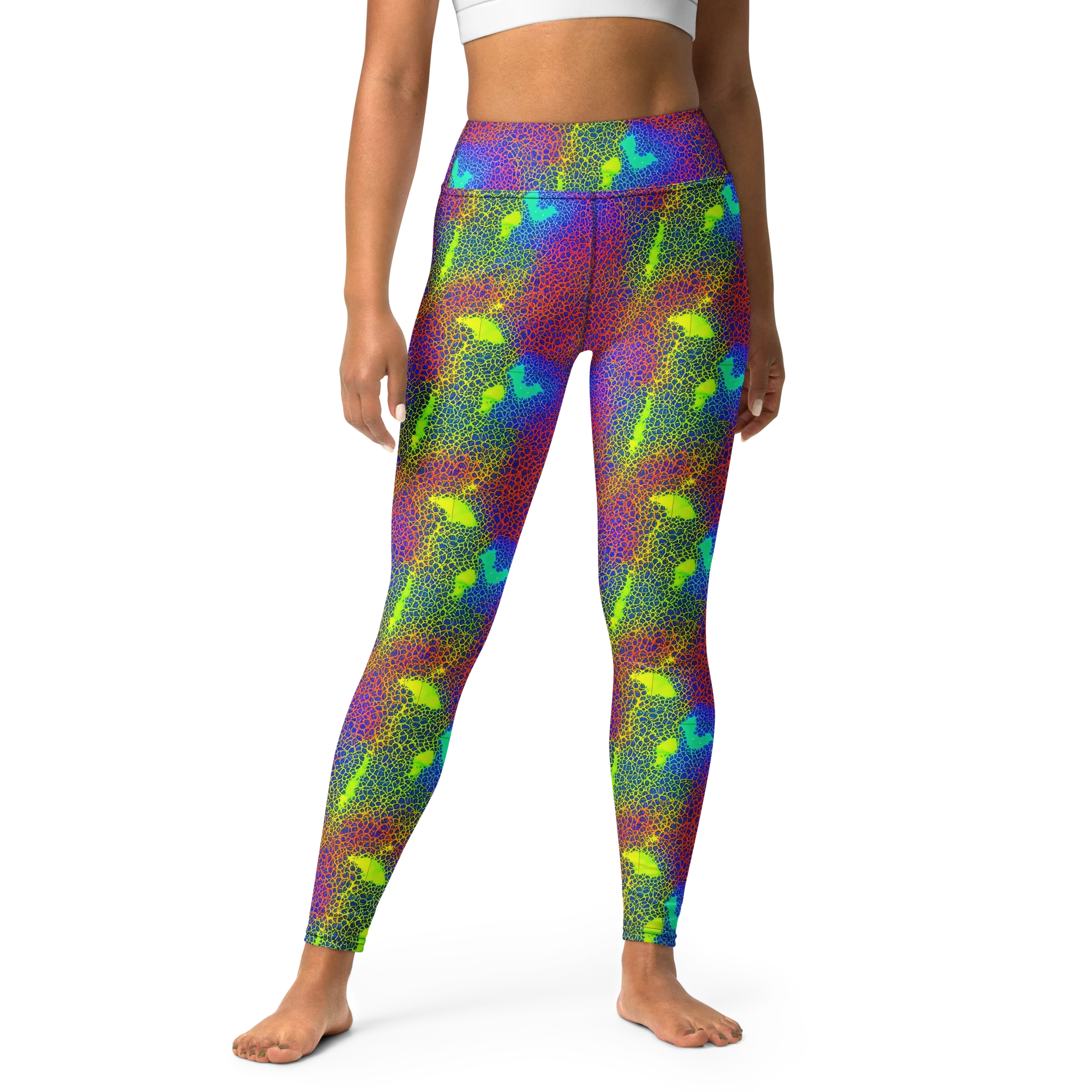 Prismatic Web on Yoga Leggings — Front