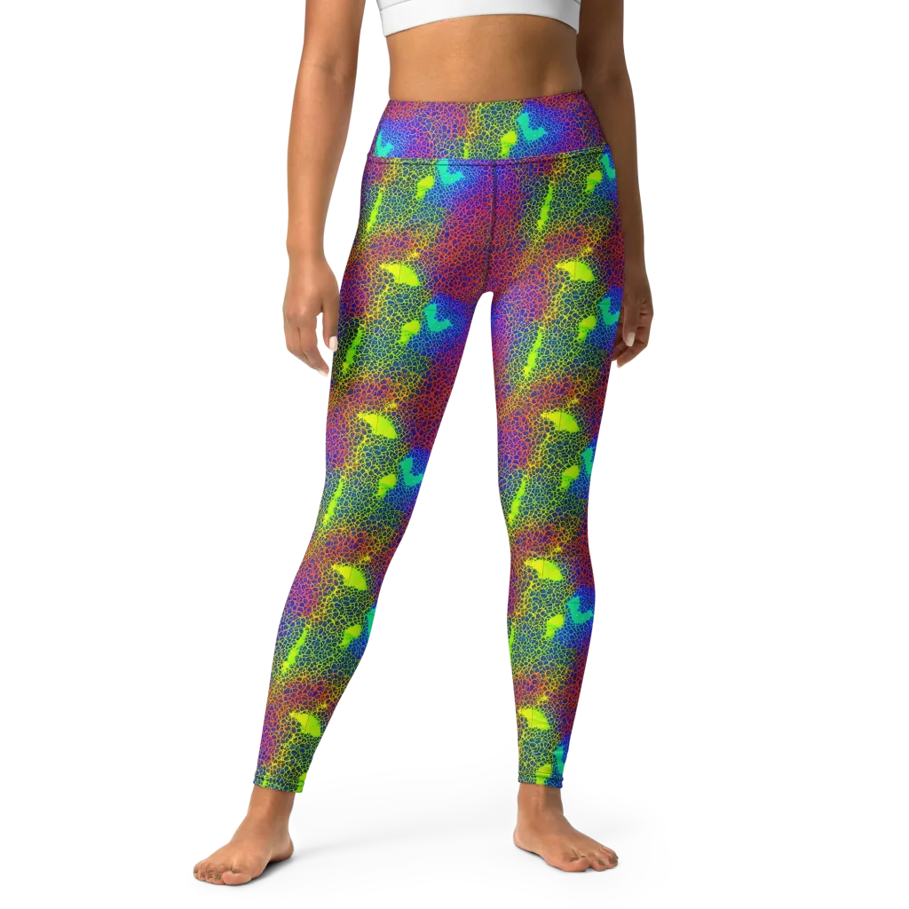 Prismatic Web on Yoga Leggings — Front