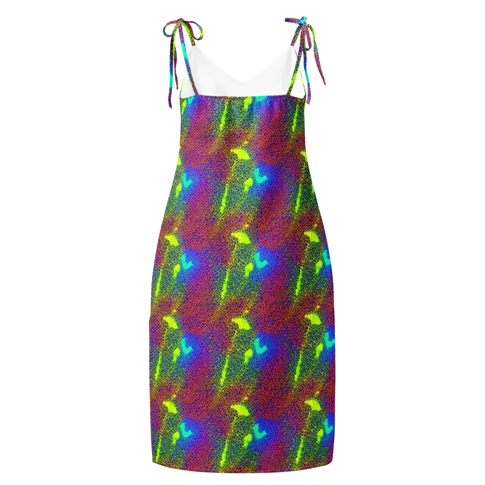 Prismatic Web on Slip Dress — Back