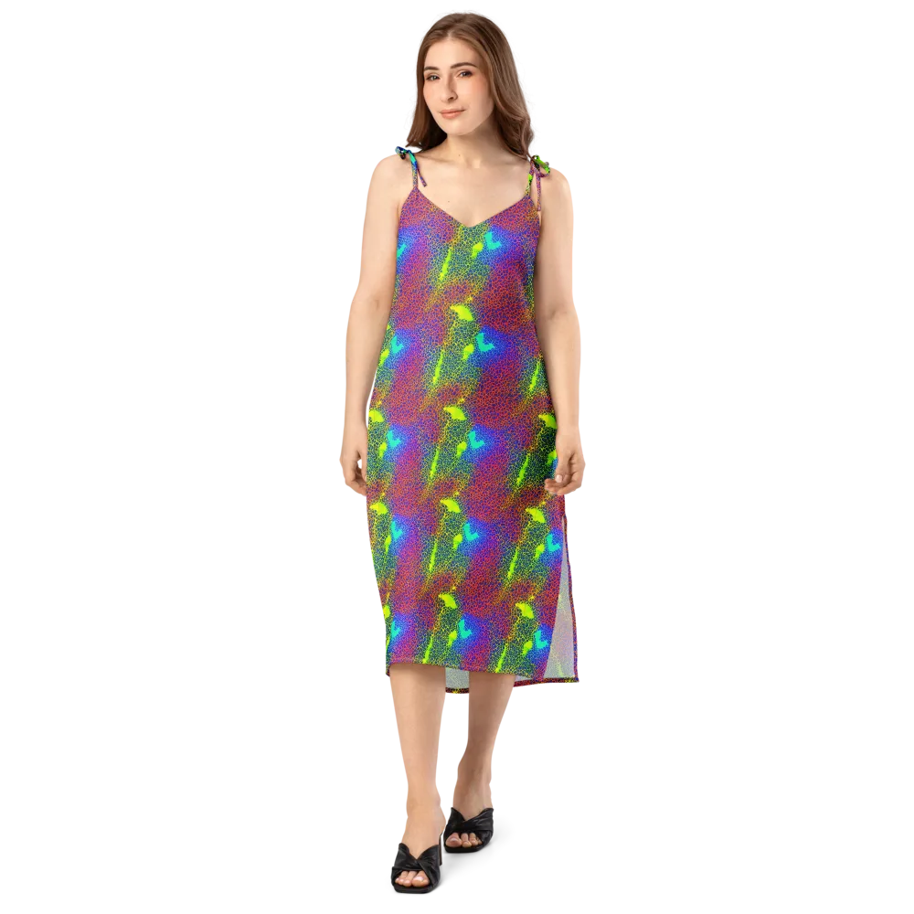Prismatic Web on Slip Dress — Front