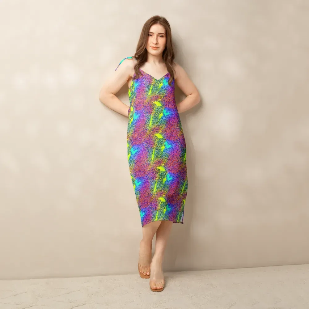 Prismatic Web on Slip Dress — Front