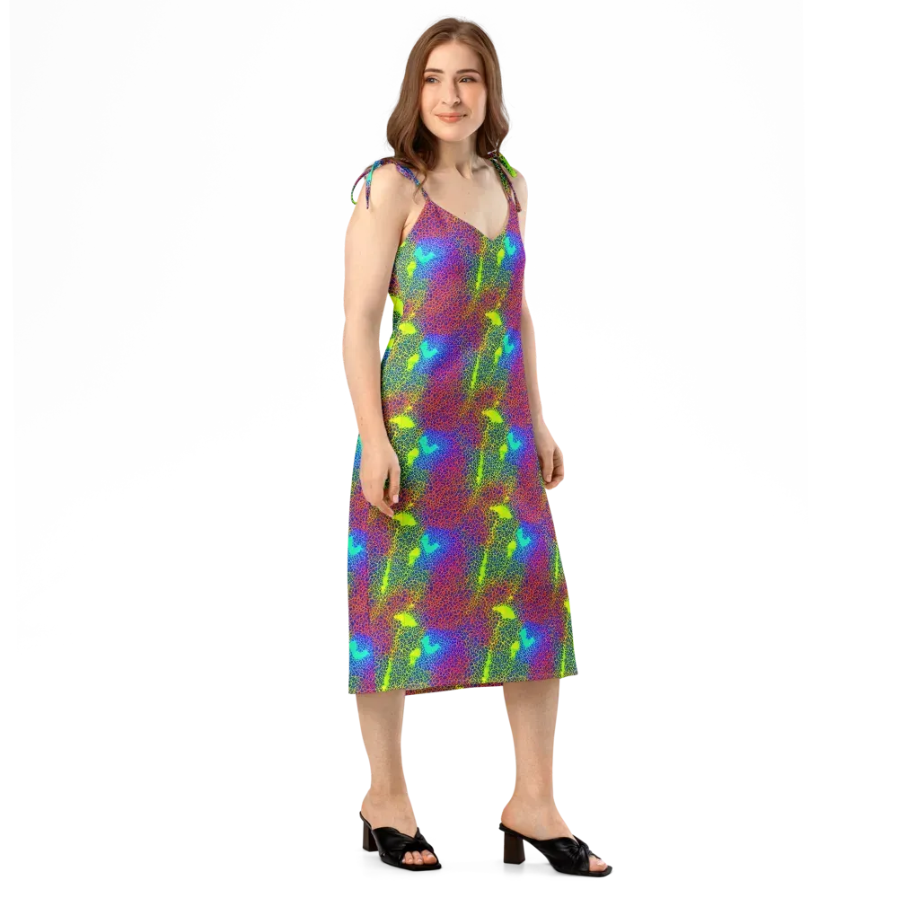 Prismatic Web on Slip Dress — Right Front