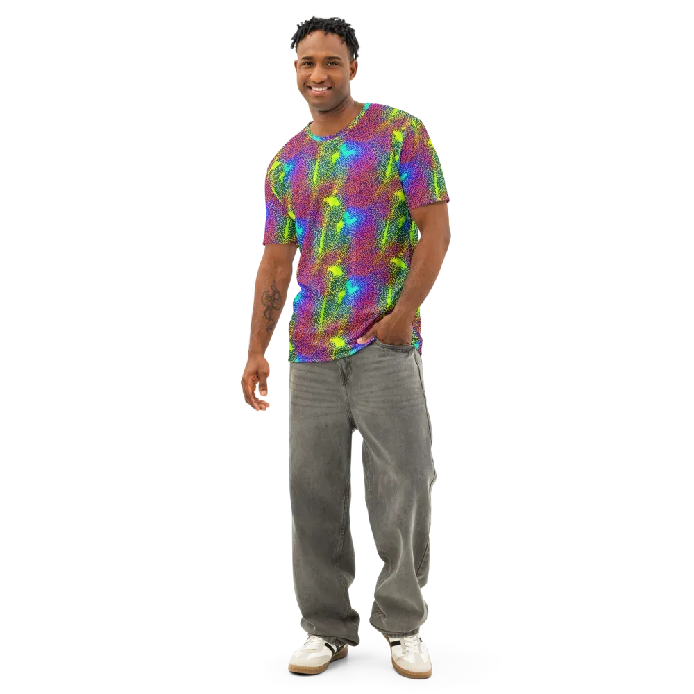 Prismatic Web on Men's Cotton Crew Neck T-Shirt — Front