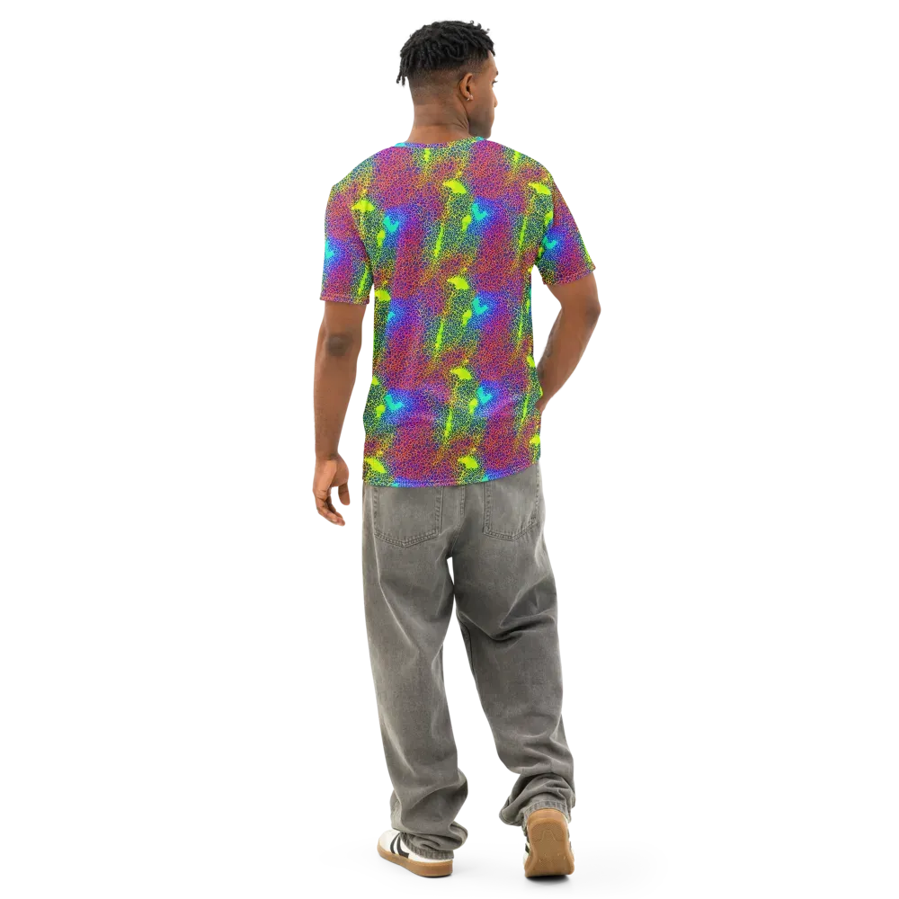 Prismatic Web on Men's Cotton Crew Neck T-Shirt — Back