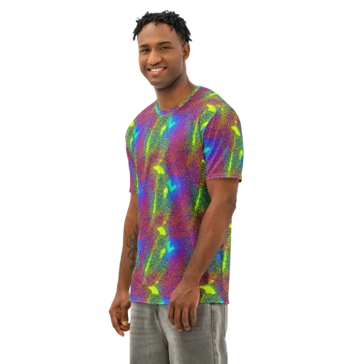 Prismatic Web on a Men's Cotton Crew Neck T-Shirt