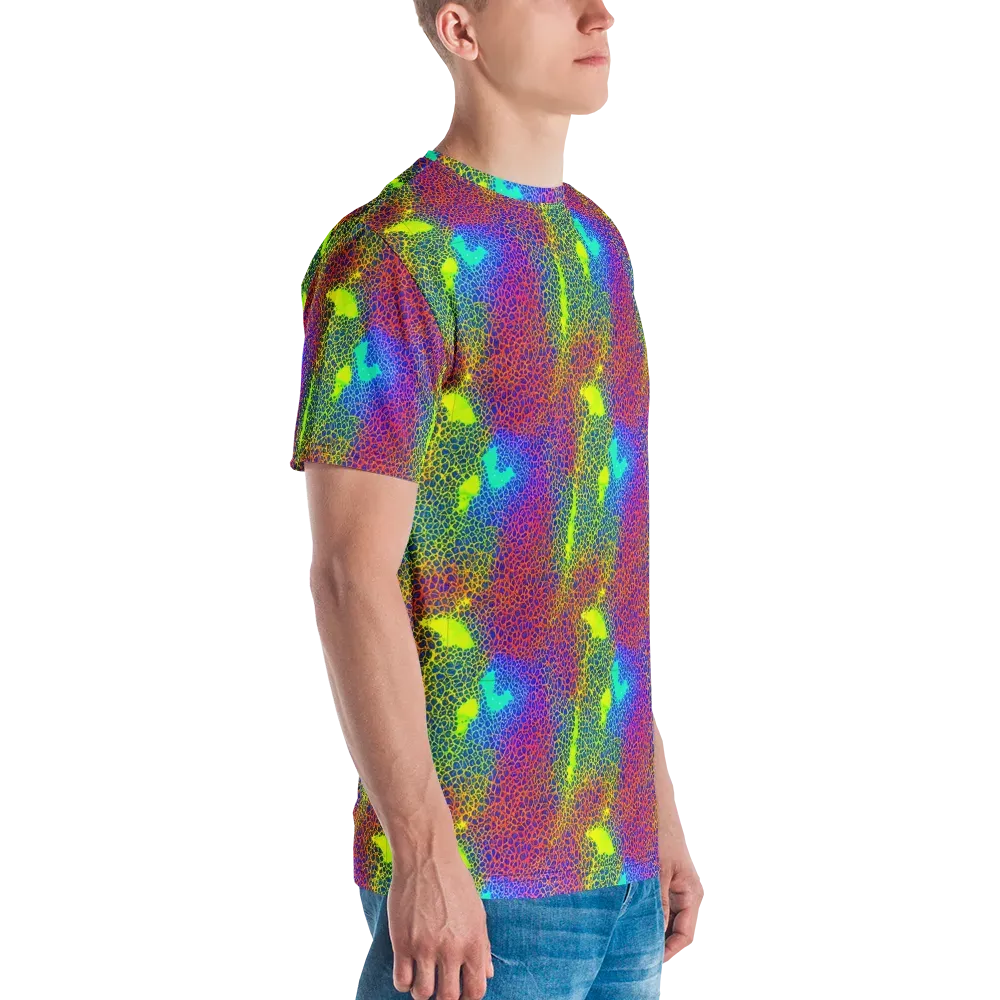 Prismatic Web on Men's Crew Neck T-Shirt — Right