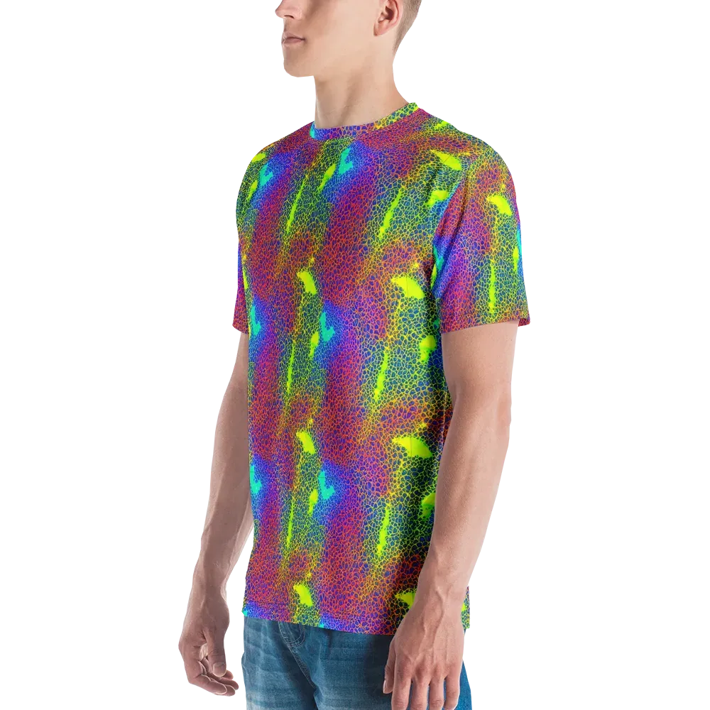 Prismatic Web on Men's Crew Neck T-Shirt — Left