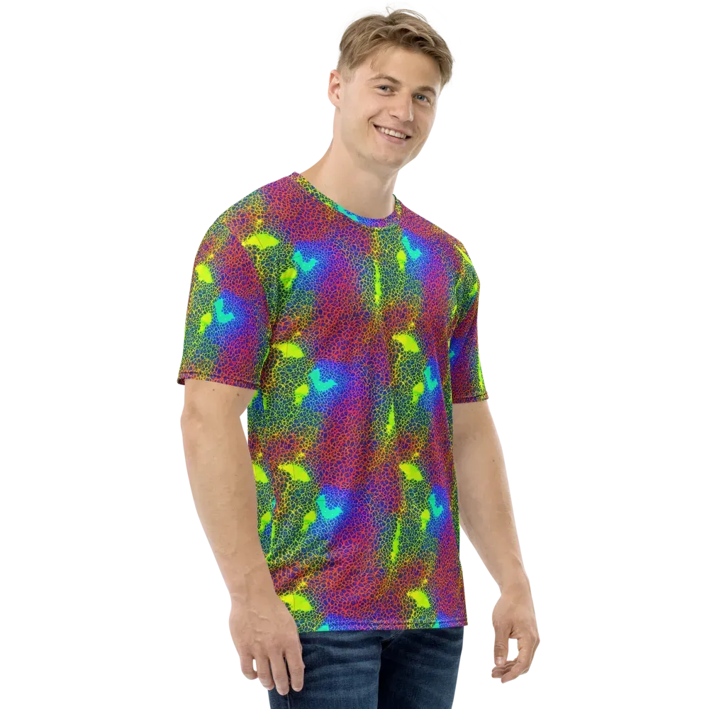Prismatic Web on Men's Crew Neck T-Shirt — Right