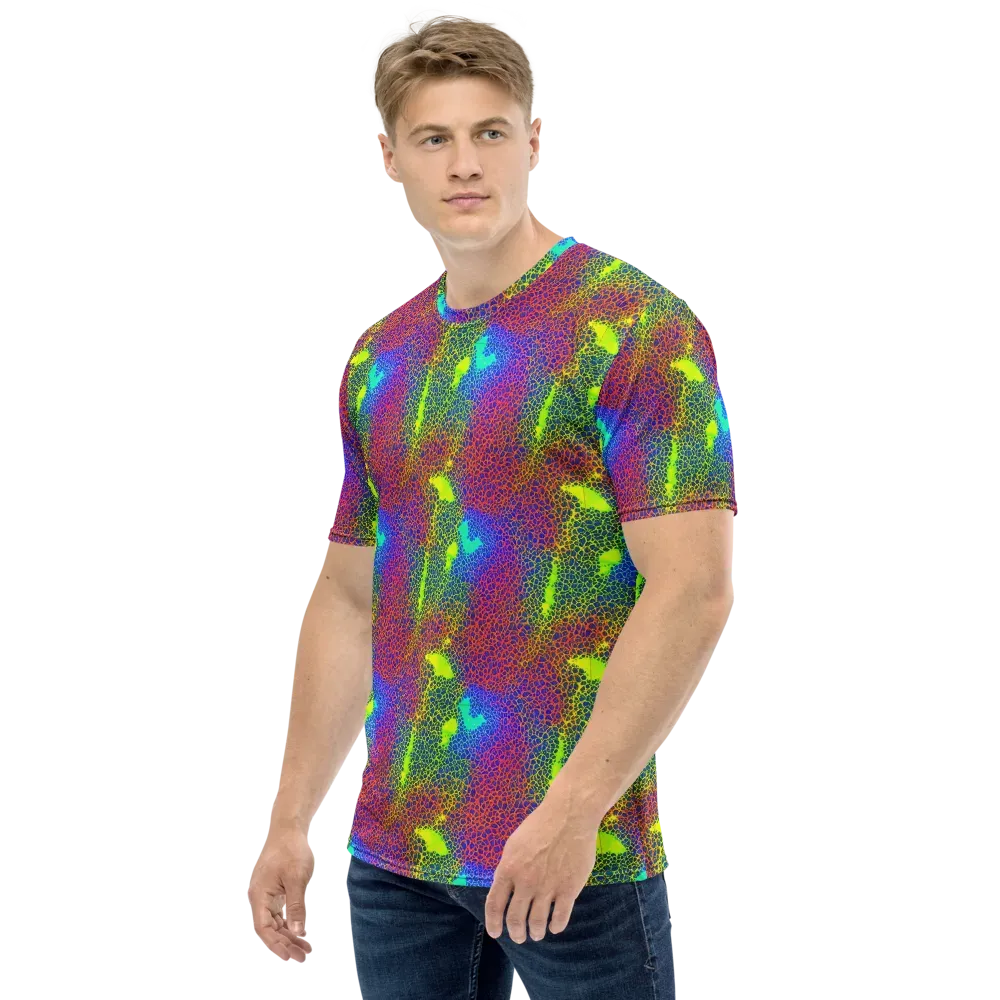 Prismatic Web on Men's Crew Neck T-Shirt — Left