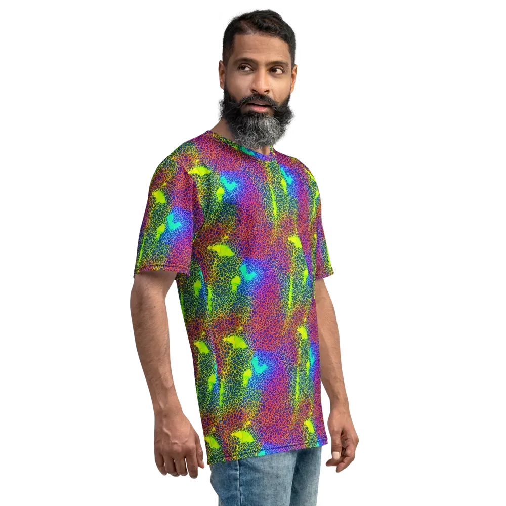 Prismatic Web on Men's Crew Neck T-Shirt — Right