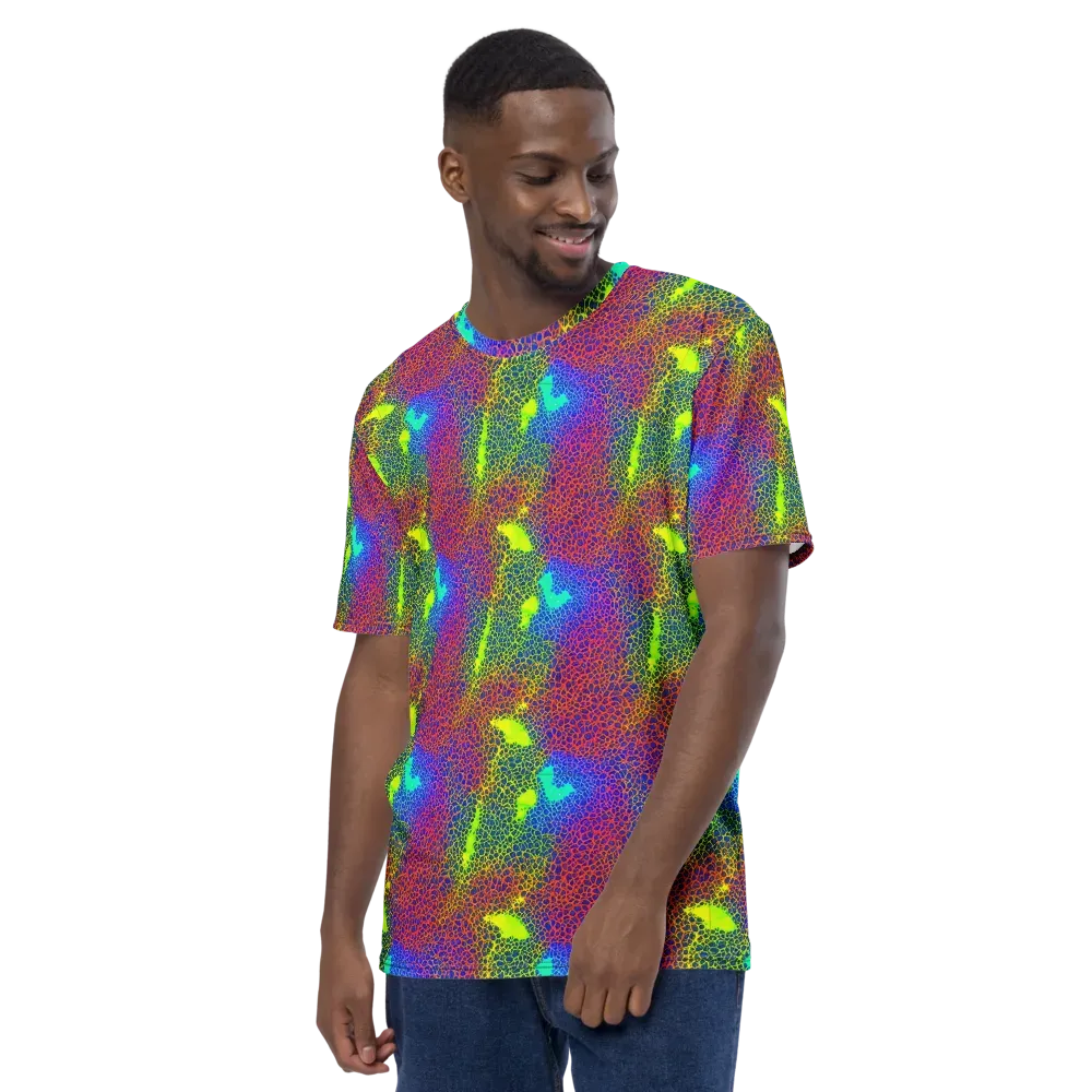 Prismatic Web on Men's Crew Neck T-Shirt — Left