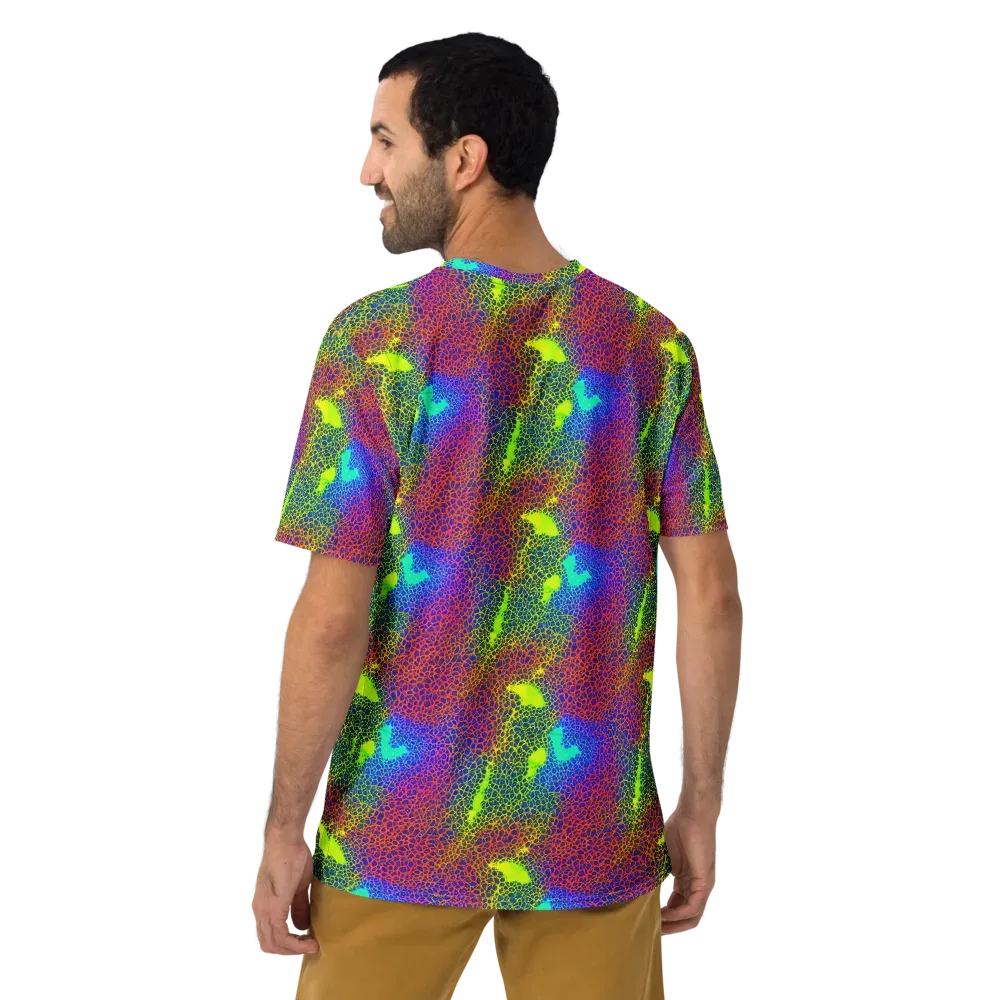 Prismatic Web on Men's Crew Neck T-Shirt — Back