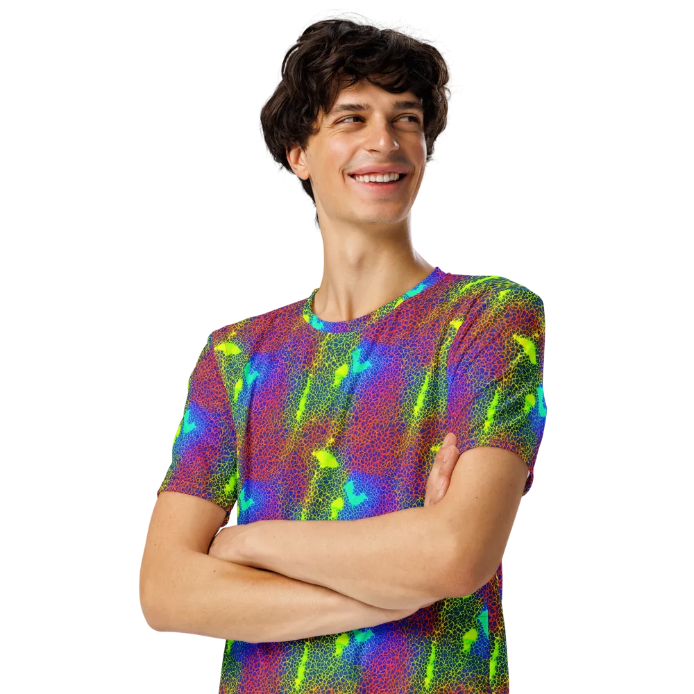 Prismatic Web on Men's Crew Neck T-Shirt — Left Front