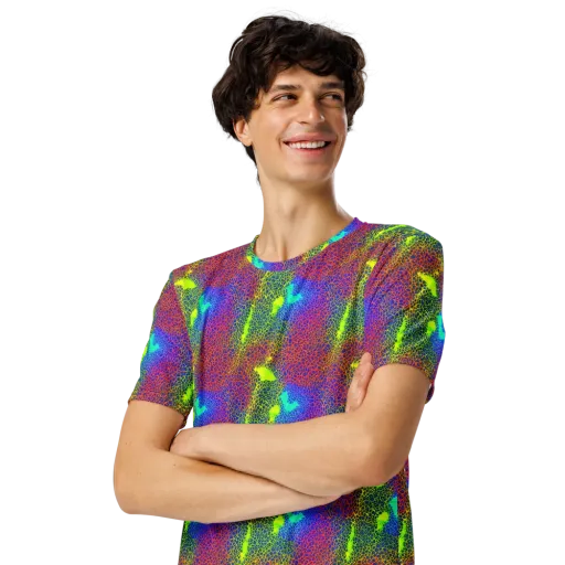 Prismatic Web on a Men's Crew Neck T-Shirt