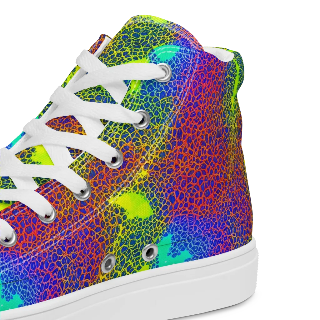 Prismatic Web on Men's High Top Canvas Shoes — Product details 2