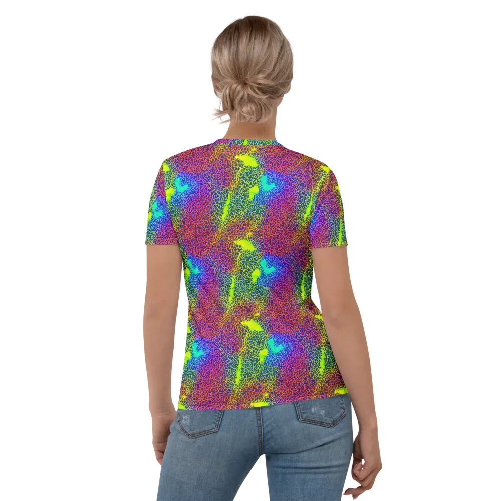 Prismatic Web on Women's Crew Neck T-Shirt — Back