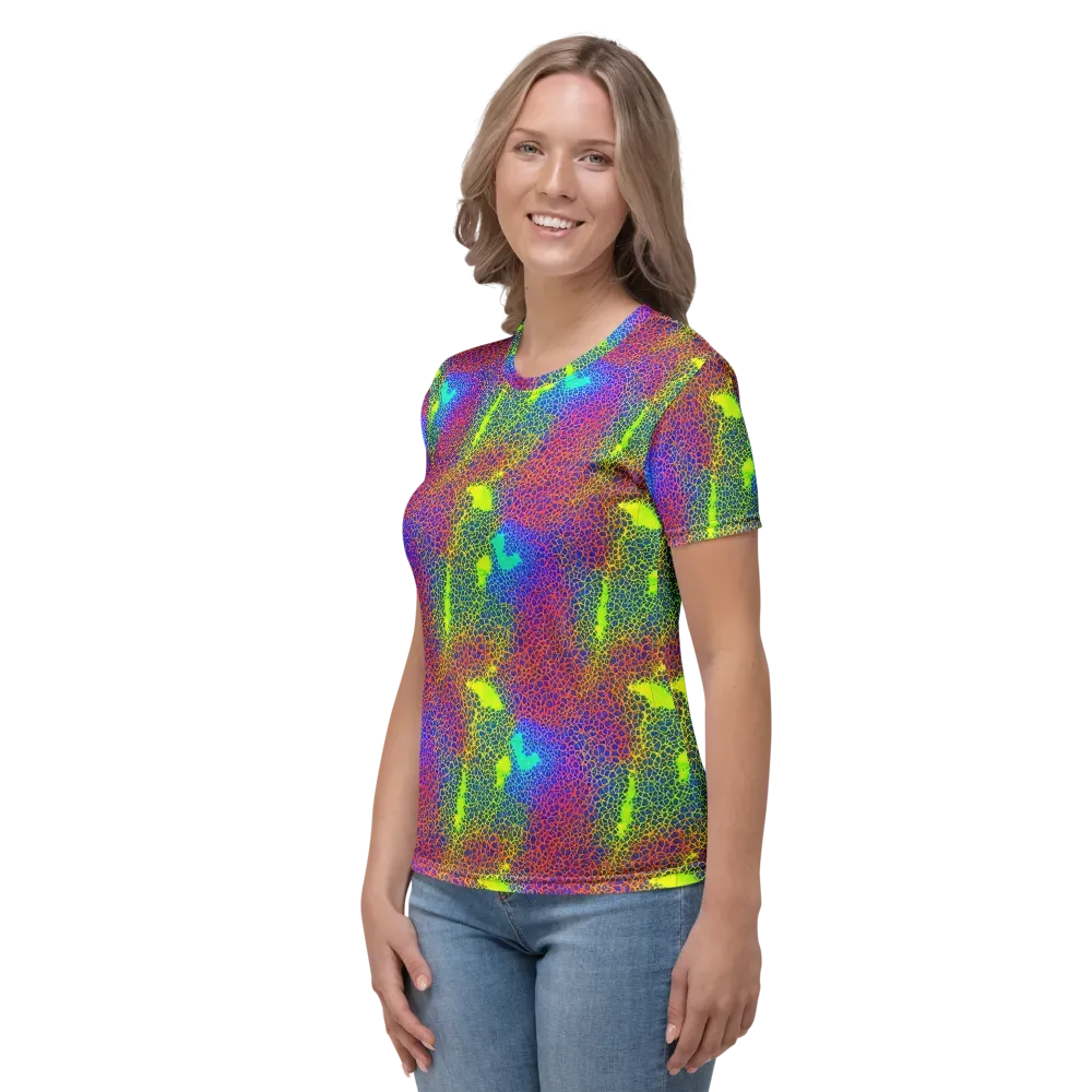 Prismatic Web on Women's Crew Neck T-Shirt — Left