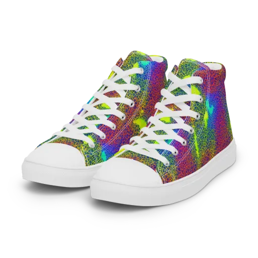 Prismatic Web on a Women's High Top Canvas Shoes