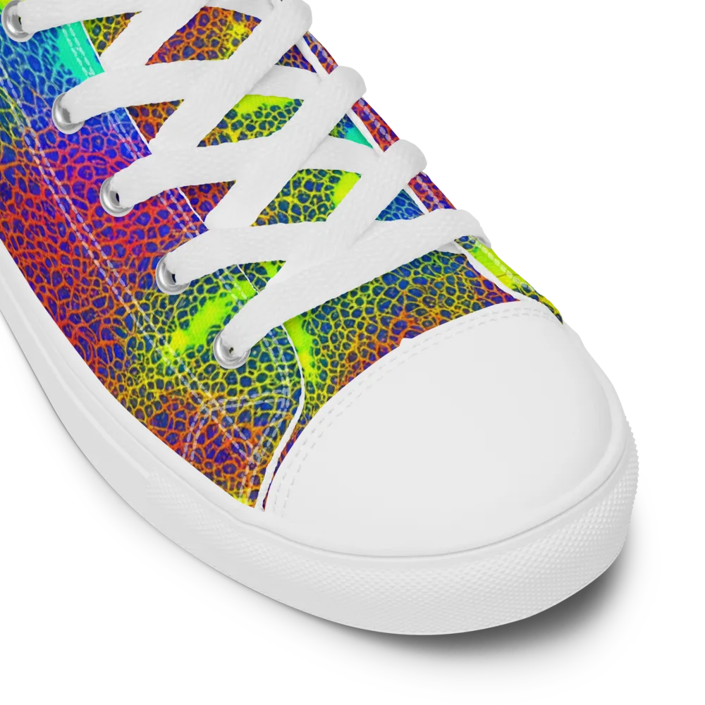Prismatic Web on Women's High Top Canvas Shoes — Product details