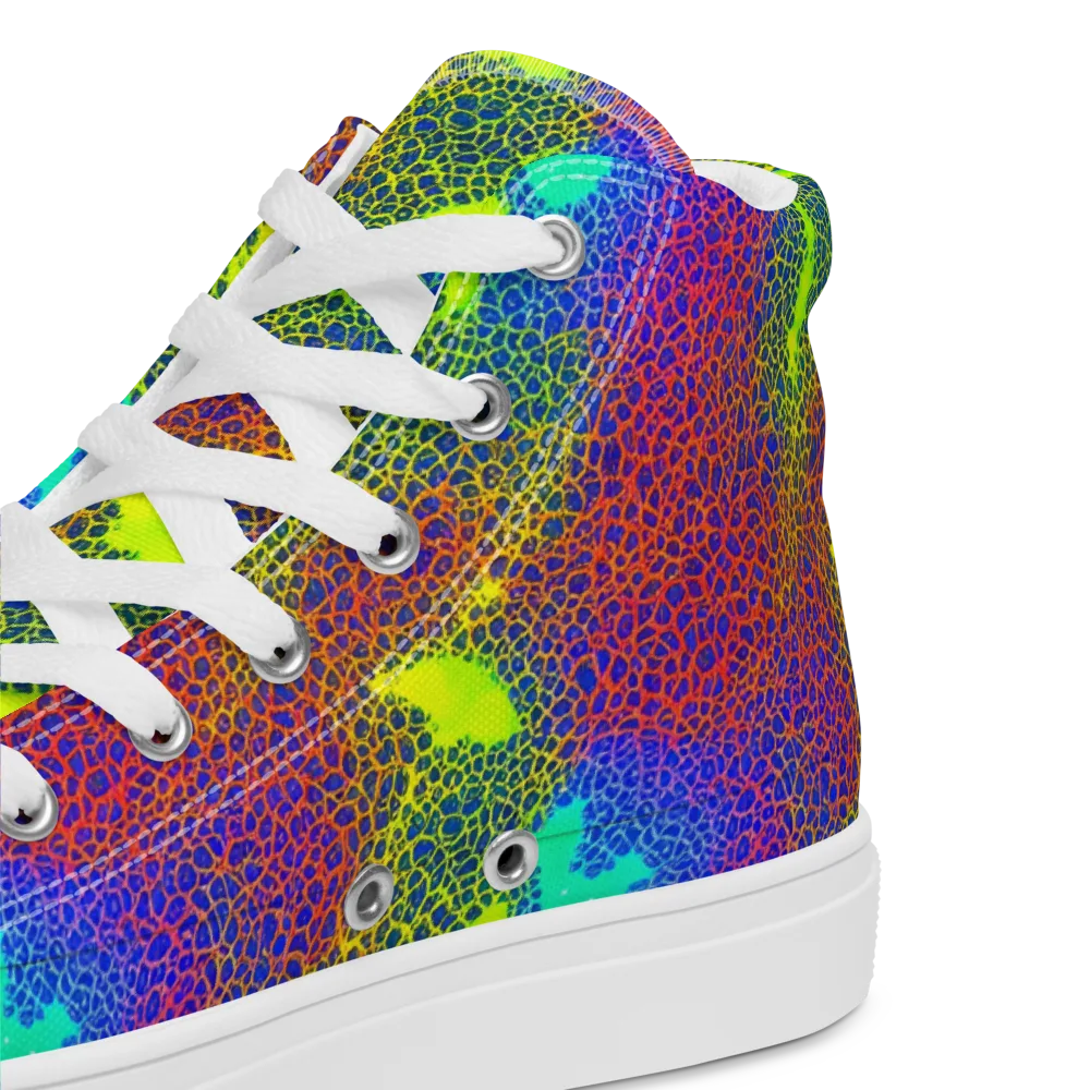 Prismatic Web on Women's High Top Canvas Shoes — Product details 2