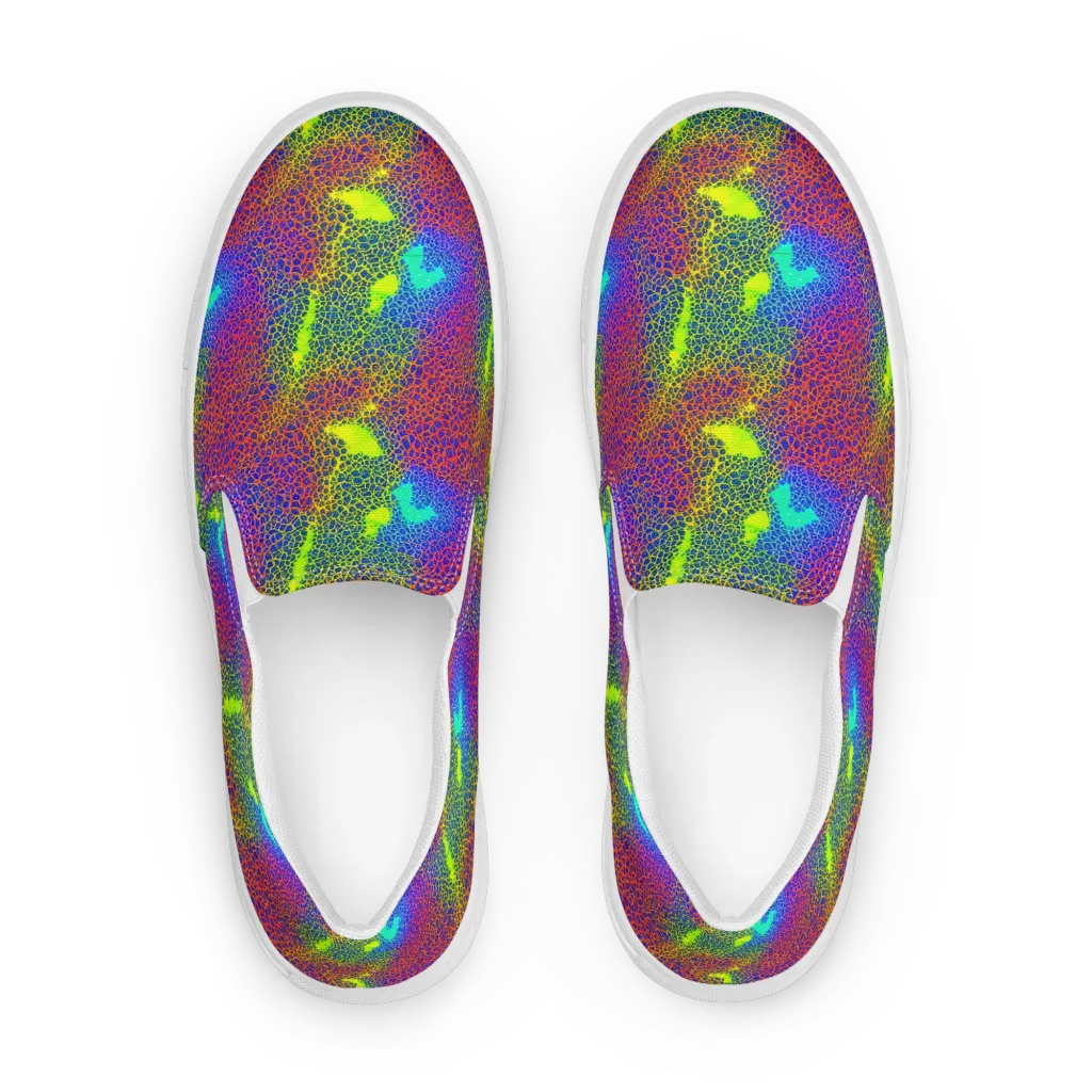 Prismatic Web on Men's Slip-On Canvas Shoes — Front