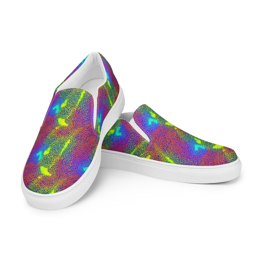Prismatic Web on Men's Slip-On Canvas Shoes — Left Front