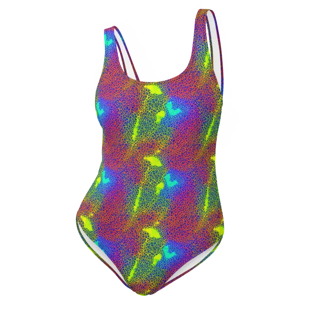Prismatic Web on One-Piece Swimsuit — Front