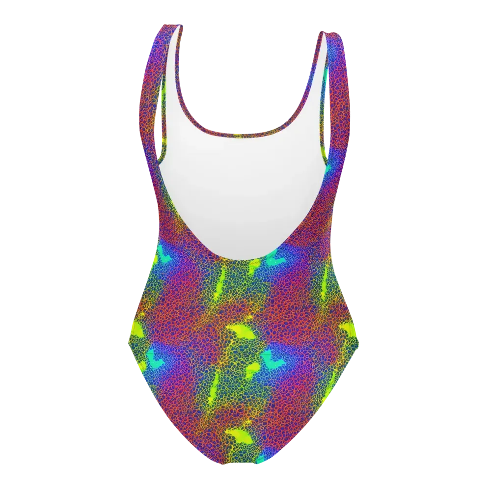 Prismatic Web on One-Piece Swimsuit — Back